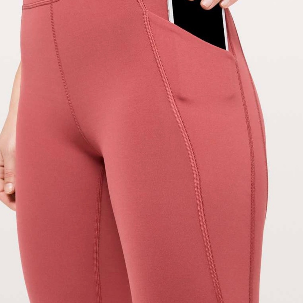 Lululemon time to sweat HR tight 23” Brick Rose Sz 2 legging